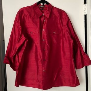 Ralph Lauren red silk shirt size 18